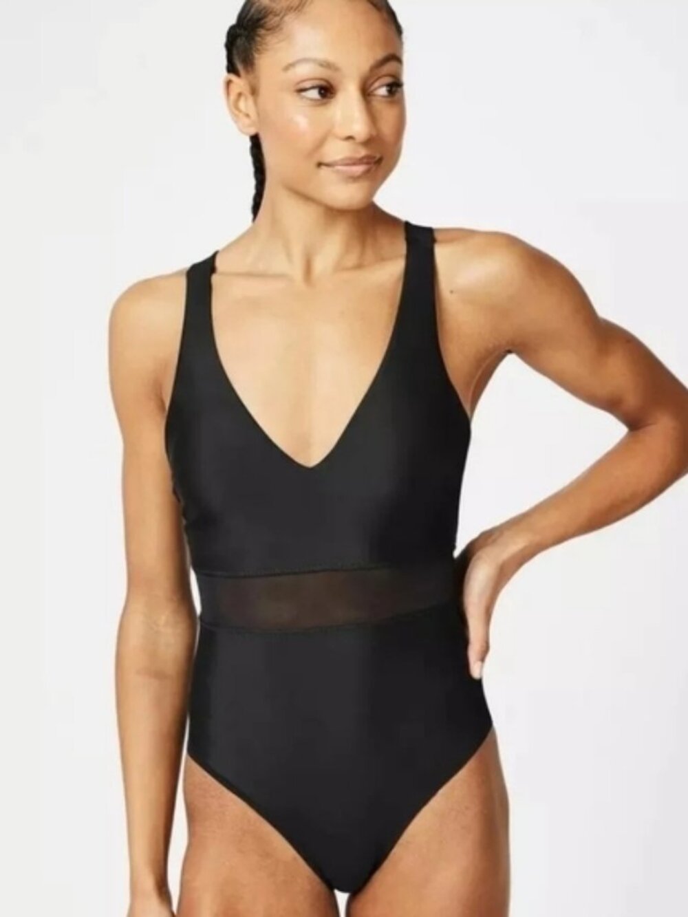 Sweaty Betty‎ Lido Mesh One Piece Swimsuit Black XS